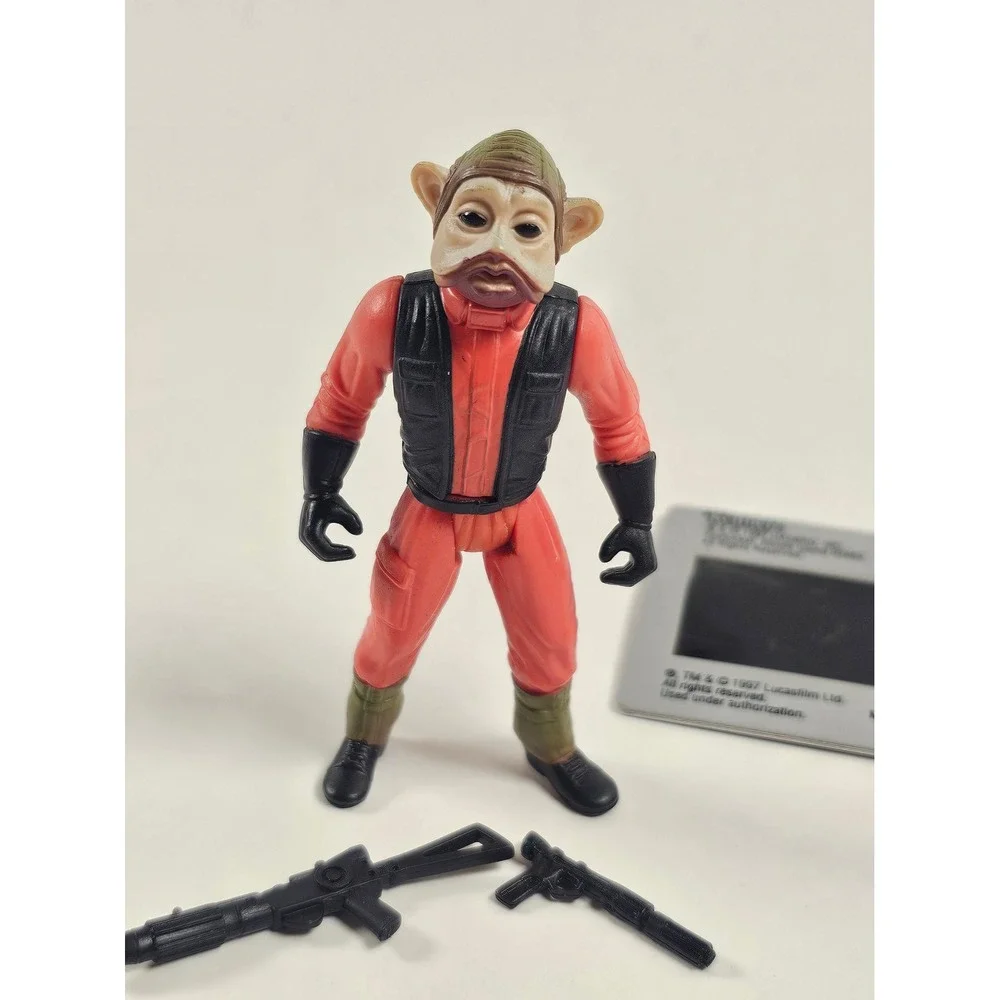 Star Wars POTF Nien Nunb Action‎ Figure 1997 Kenner CommTech Chip Complete Guns